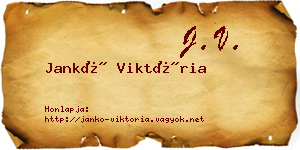 Jankó Viktória névjegykártya